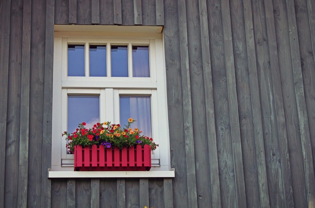 Window repairs require a scaffold tower