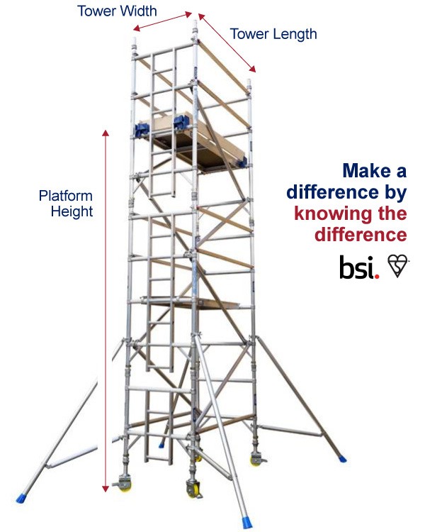 industrial scaffold tower single annotated