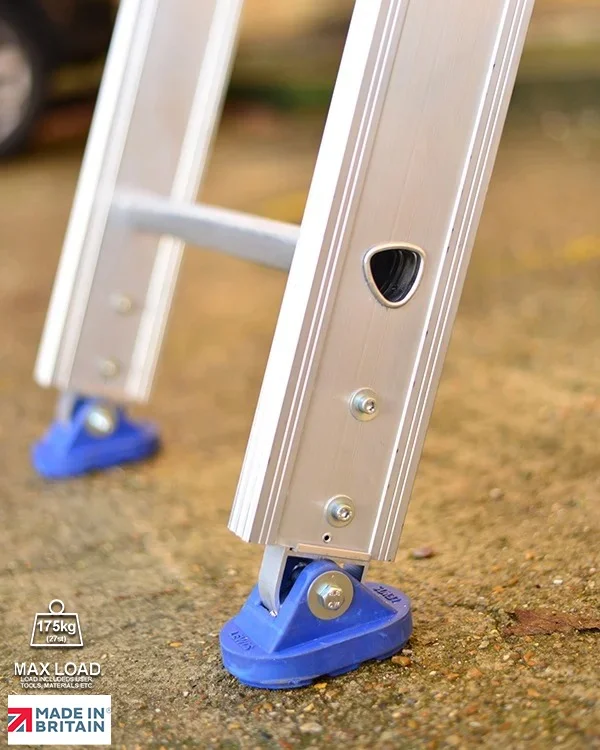 double heavy duty ladders industrial ladders rubber feet no stabliser